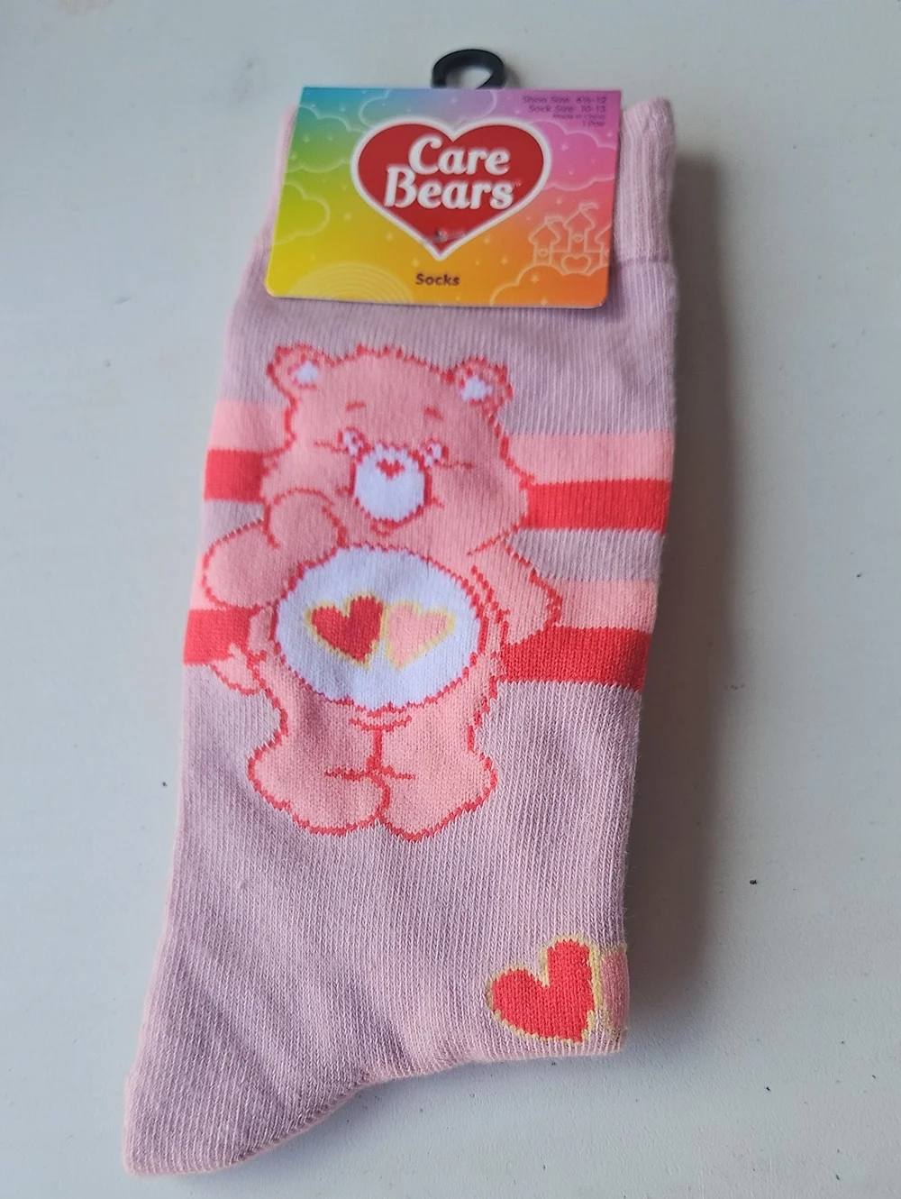 Care Bears Pink & Coral Heart Bear Kids Socks
